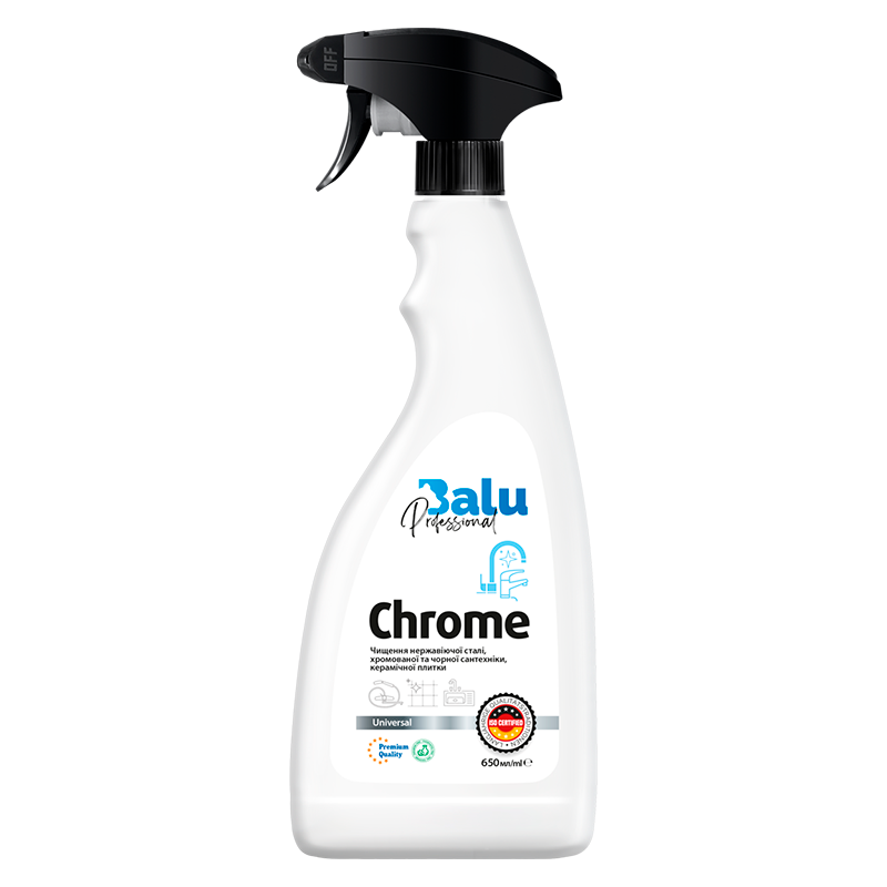 Засіб для чищення нержавіючої сталі та хрому BALU® CHROME, пл 650 мл